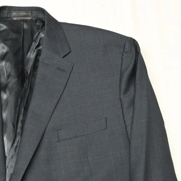 NEW Lauren Ralph Lauren 50R Navy Blue Check 100% Wool Blazer Sport Coat Jacket
